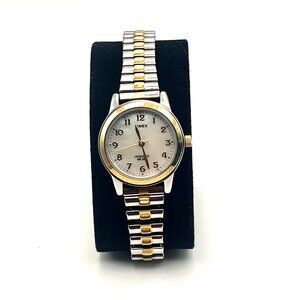 Timex Indiglo Womens Watch Two-Tone MOP Expansion Band 6.25" New Battery